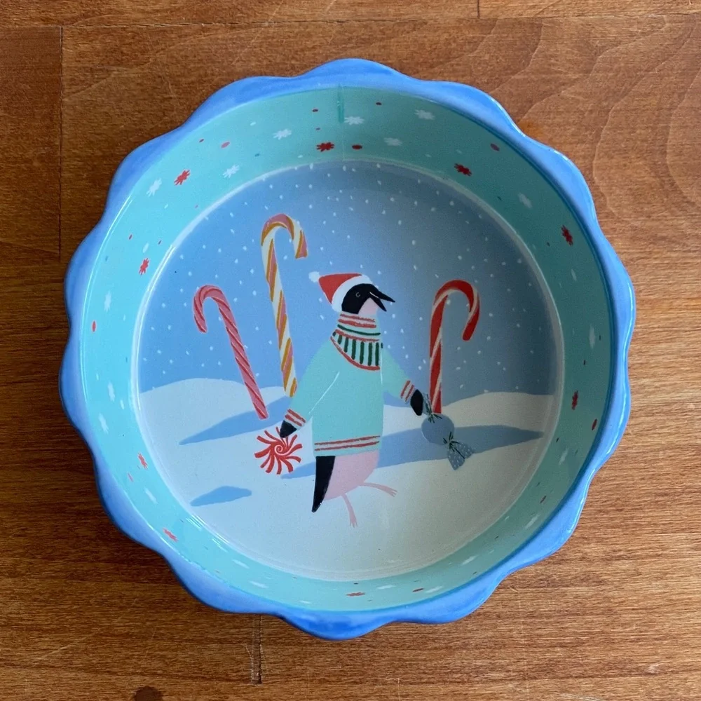 Anthropologie George & Viv Penguin Winter Christmas Ramekin NWOT